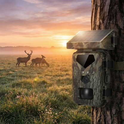Compact solar powered trail camera