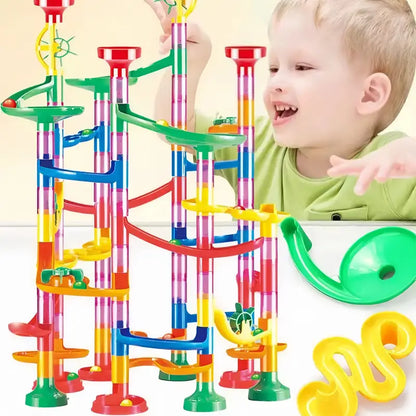 Colorful Marble Run Building Blocks Tower Playset