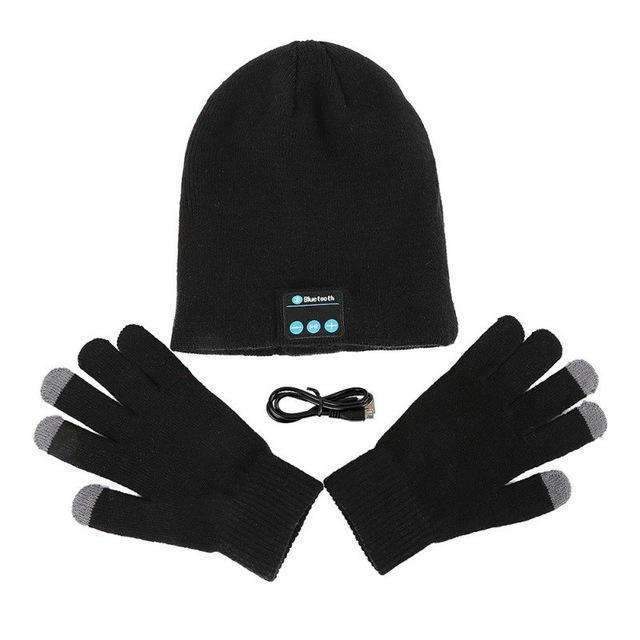 Warm Bluetooth Beanie with Touchscreen Gloves