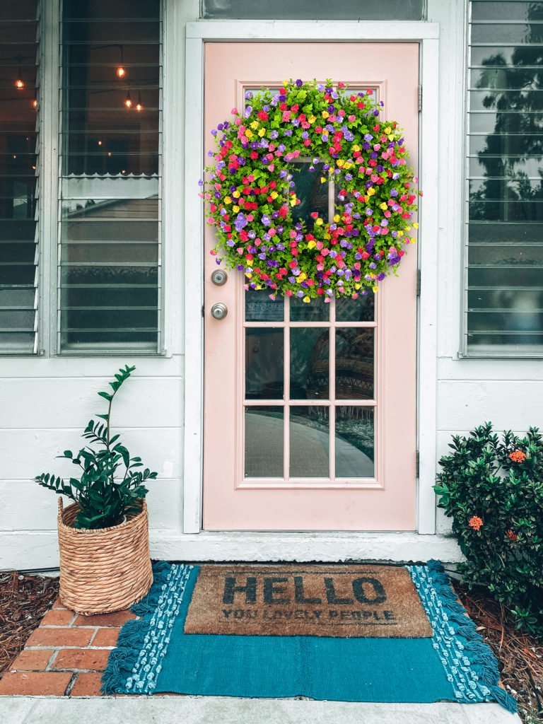 Fresh Floral Spring Wreath for Front Door