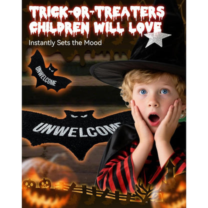 Scary Halloween Bat Welcome Mat