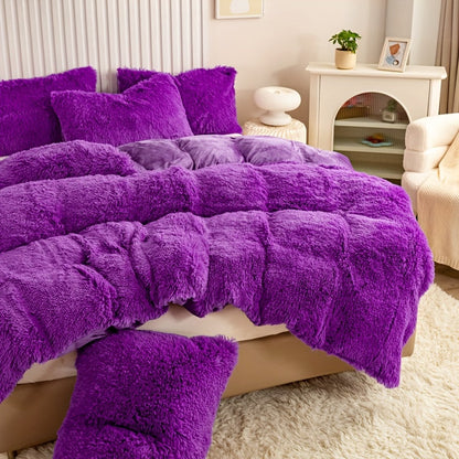 Cozy Fleece Duvet Cover Set with Zipper