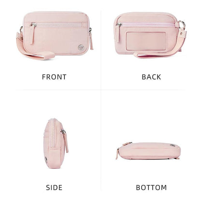 Fashionable Nylon Wristlet Purse with Multiple Pockets