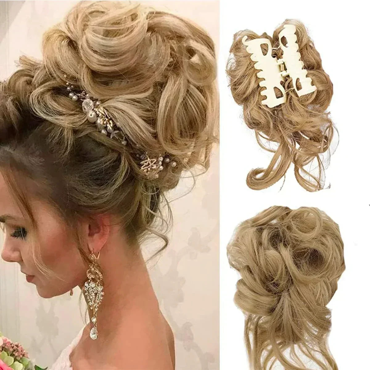 Easy Clip-in Curly Bun Hair Extension