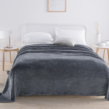 Soft Gray Plush Blanket for All Seasons