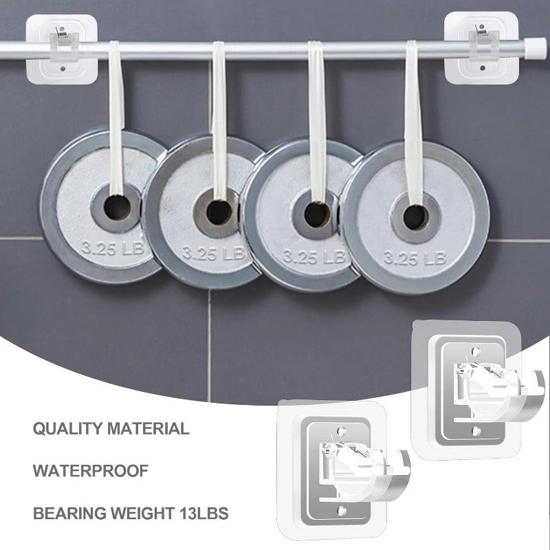 Easy Fit Curtain Rod Brackets - No Drill Required