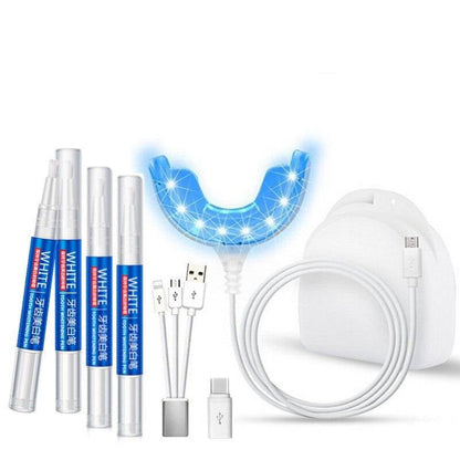 Fast at-home LED teeth whitening system kit