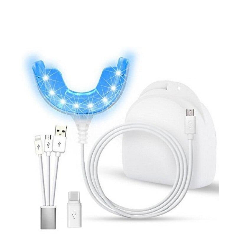 Fast at-home LED teeth whitening system kit