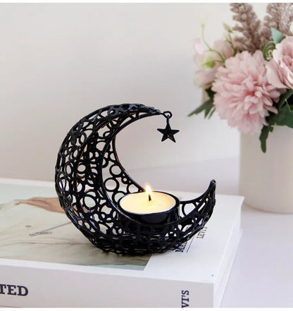 Luxurious Metal Moon Candle Holders for Home Decor - Yeezlab