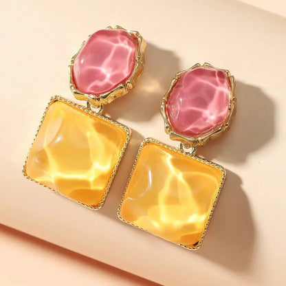 Trendy Geometric Oval Drop Earrings