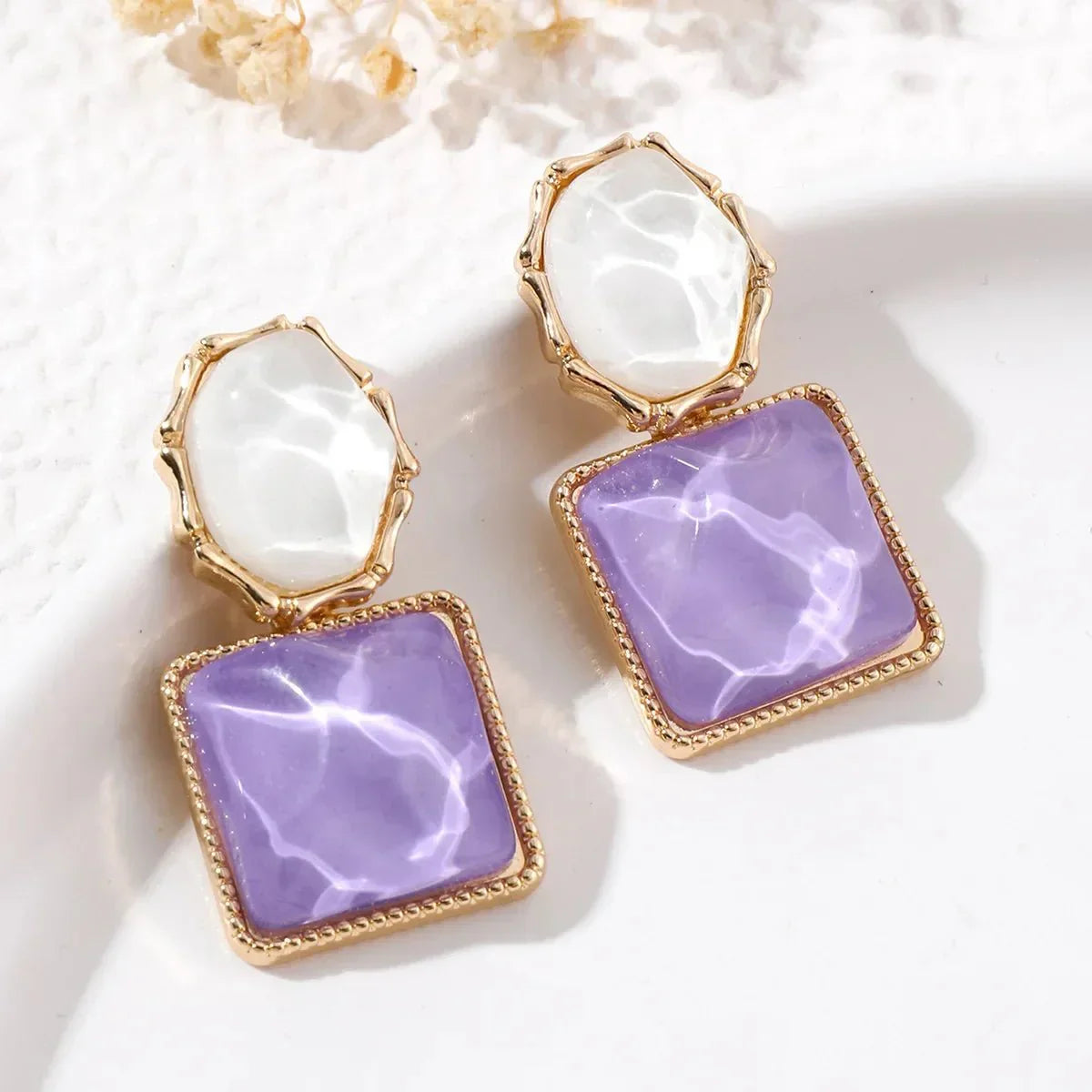 Trendy Geometric Oval Drop Earrings