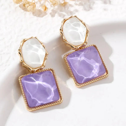 Trendy Geometric Oval Drop Earrings