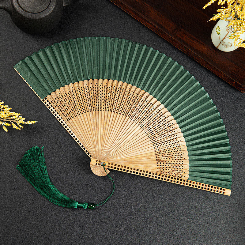 Natural Bamboo Silk Folding Fan
