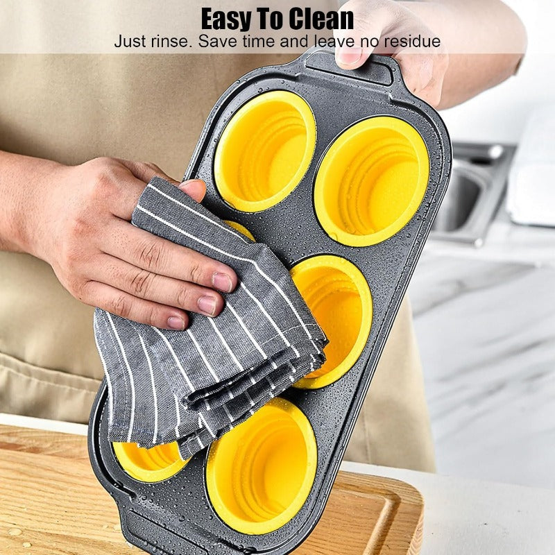 Non-Stick Silicone Muffin Pan with Durable Metal Base