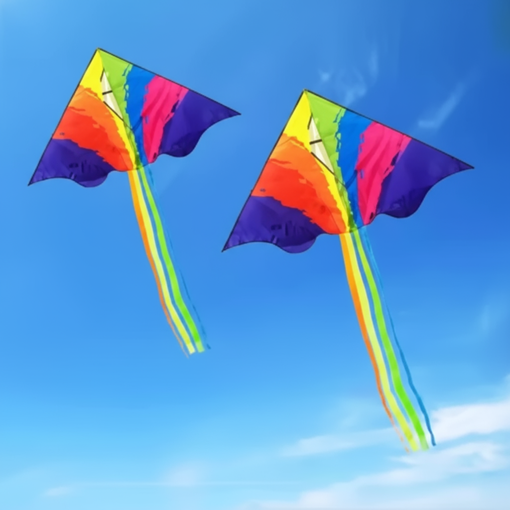 Vibrant Large Flying Rainbow Kite