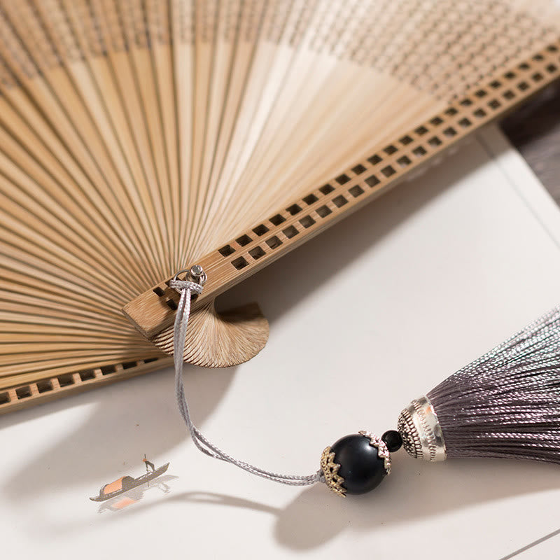 Natural Bamboo Silk Folding Fan
