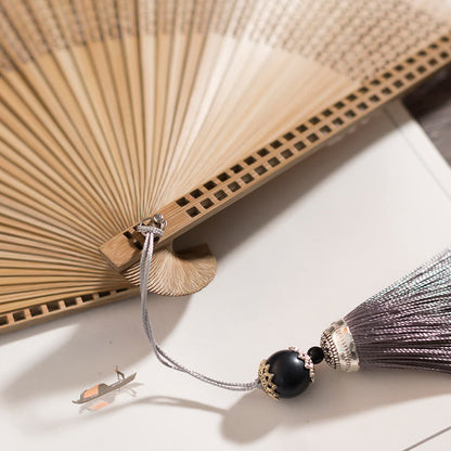 Natural Bamboo Silk Folding Fan
