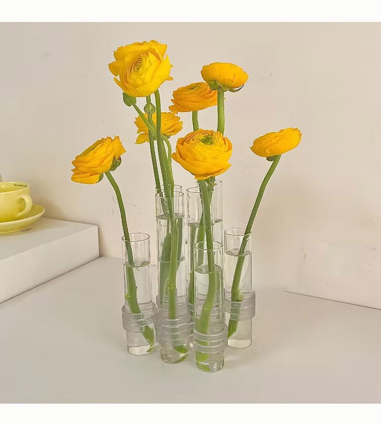 Adjustable Floral Glass Vase with Hinges