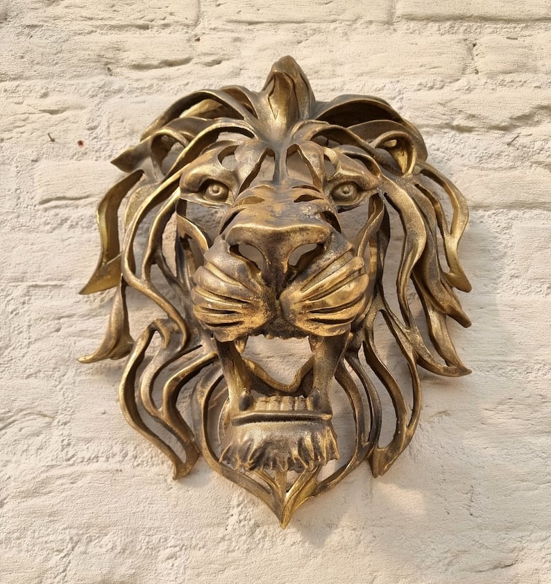 Unique Big Lion Head Wall Art Decoration