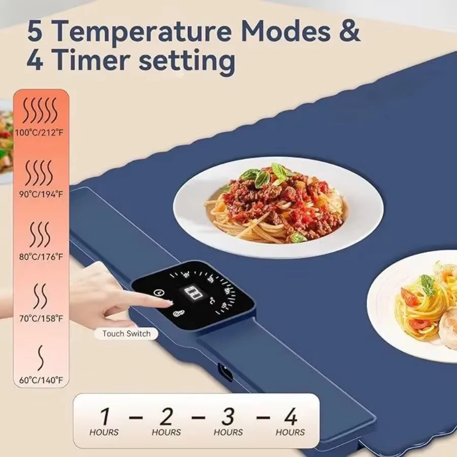 Portable Easy Heat Food Warming Tray Mat