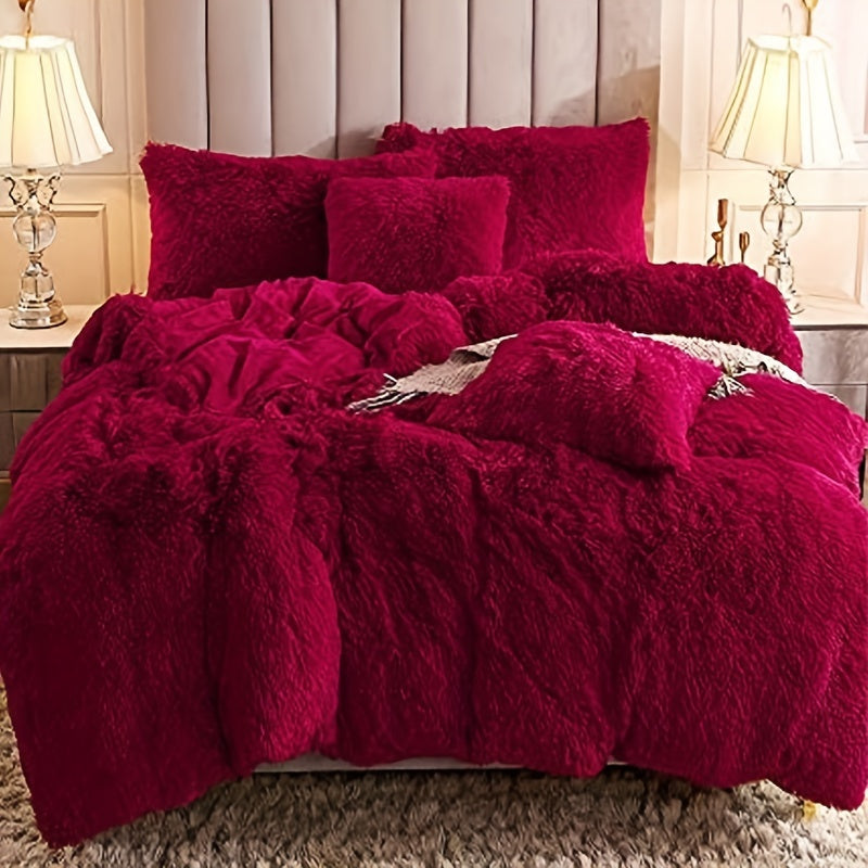 Cozy Fleece Duvet Cover Set with Zipper