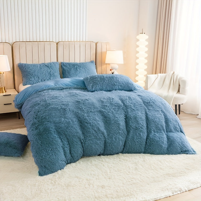 Cozy Fleece Duvet Cover Set with Zipper