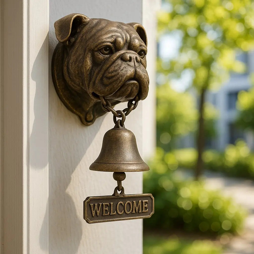 Stylish Bronze Wall Bell with Dog Design