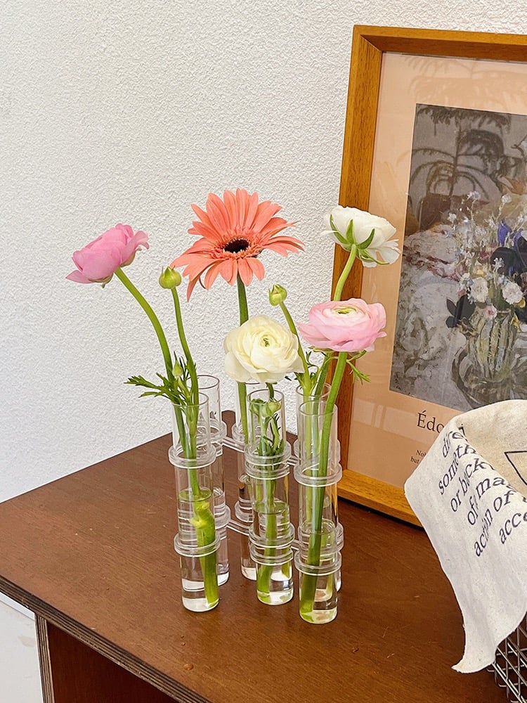 Adjustable Floral Glass Vase with Hinges