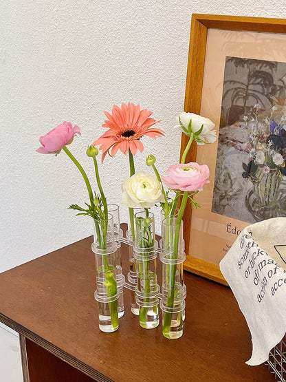 Adjustable Floral Glass Vase with Hinges