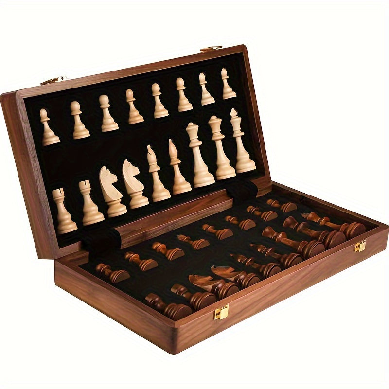 Traditional Wooden Chess Board Set for Home and Travel