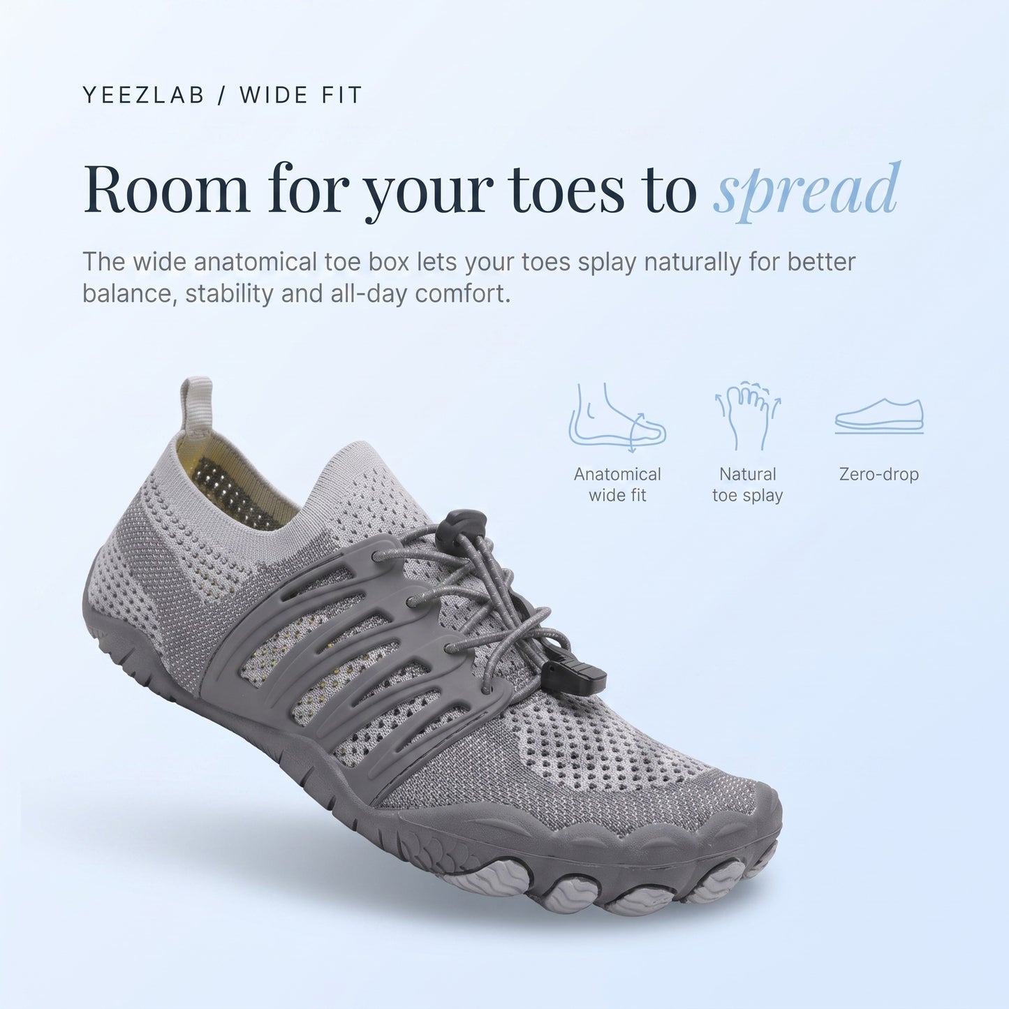 Finger Barefoot Shoes - Room for your toes to spread