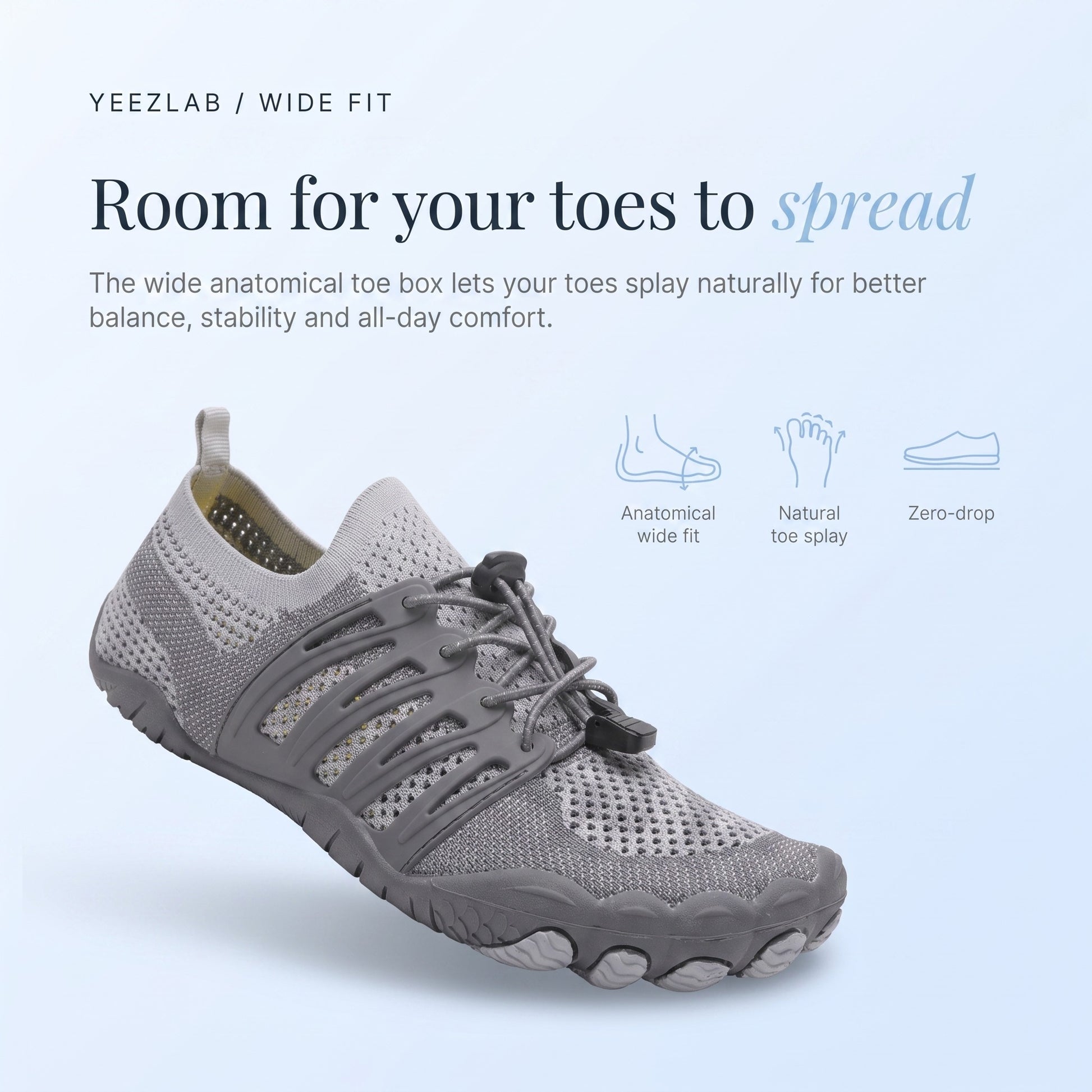 Finger Barefoot Shoes - Room for your toes to spread
