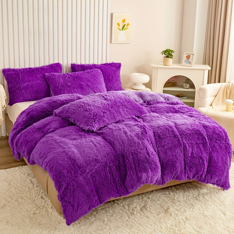 Cozy Fleece Duvet Cover Set with Zipper
