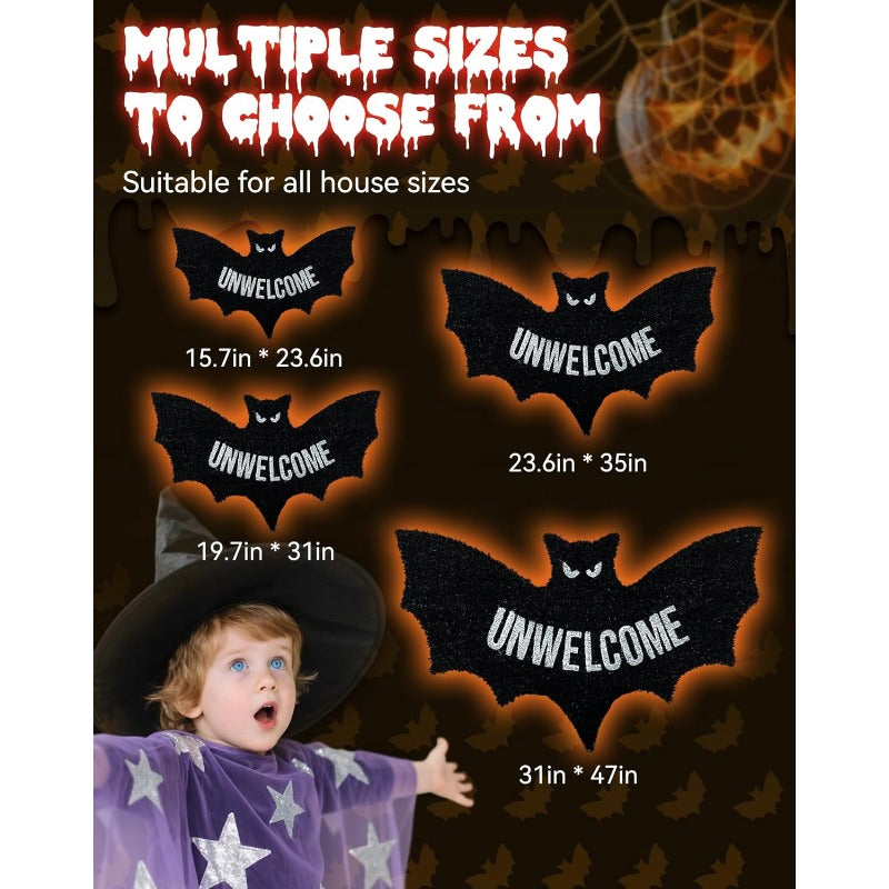Scary Halloween Bat Welcome Mat