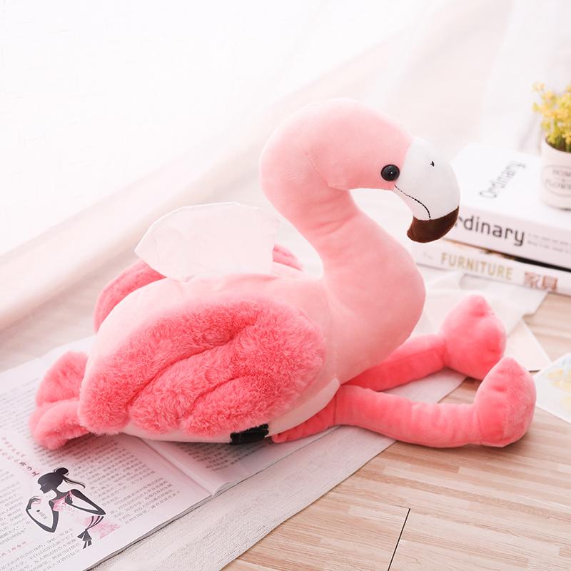 Plush Flamingo Tissue Box Holder