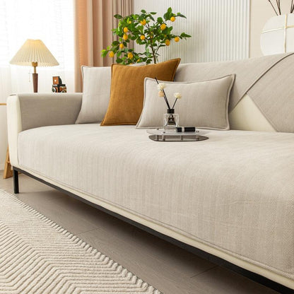 Plush Sofa Slipcover for Living Room - Soft Couch Protector