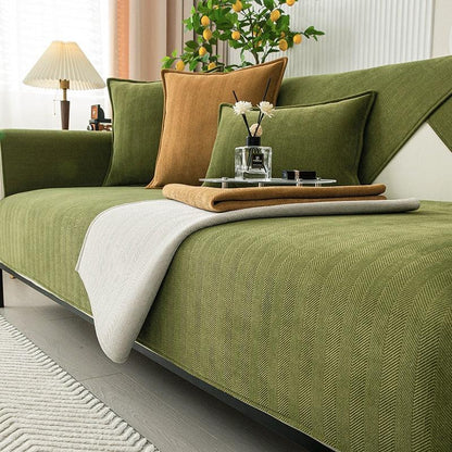 Plush Sofa Slipcover for Living Room - Soft Couch Protector