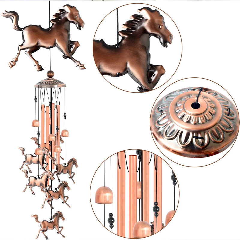 Vintage Copper Horse Wind Chime
