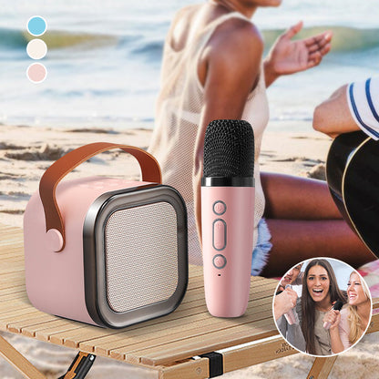 Compact Karaoke System With Bluetooth Mics