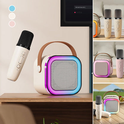 Compact Karaoke System With Bluetooth Mics