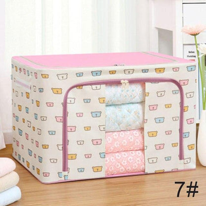 Foldable Stackable Cloth Storage Box with Clear Window