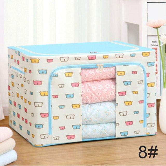 Foldable Stackable Cloth Storage Box with Clear Window