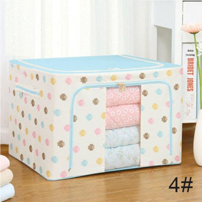 Foldable Stackable Cloth Storage Box with Clear Window
