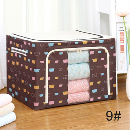 Foldable Stackable Cloth Storage Box with Clear Window