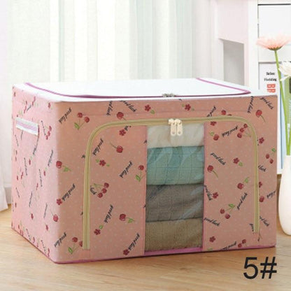 Foldable Stackable Cloth Storage Box with Clear Window