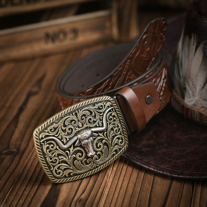 Men's Classic Western Belt - Durable Faux Leather Belt