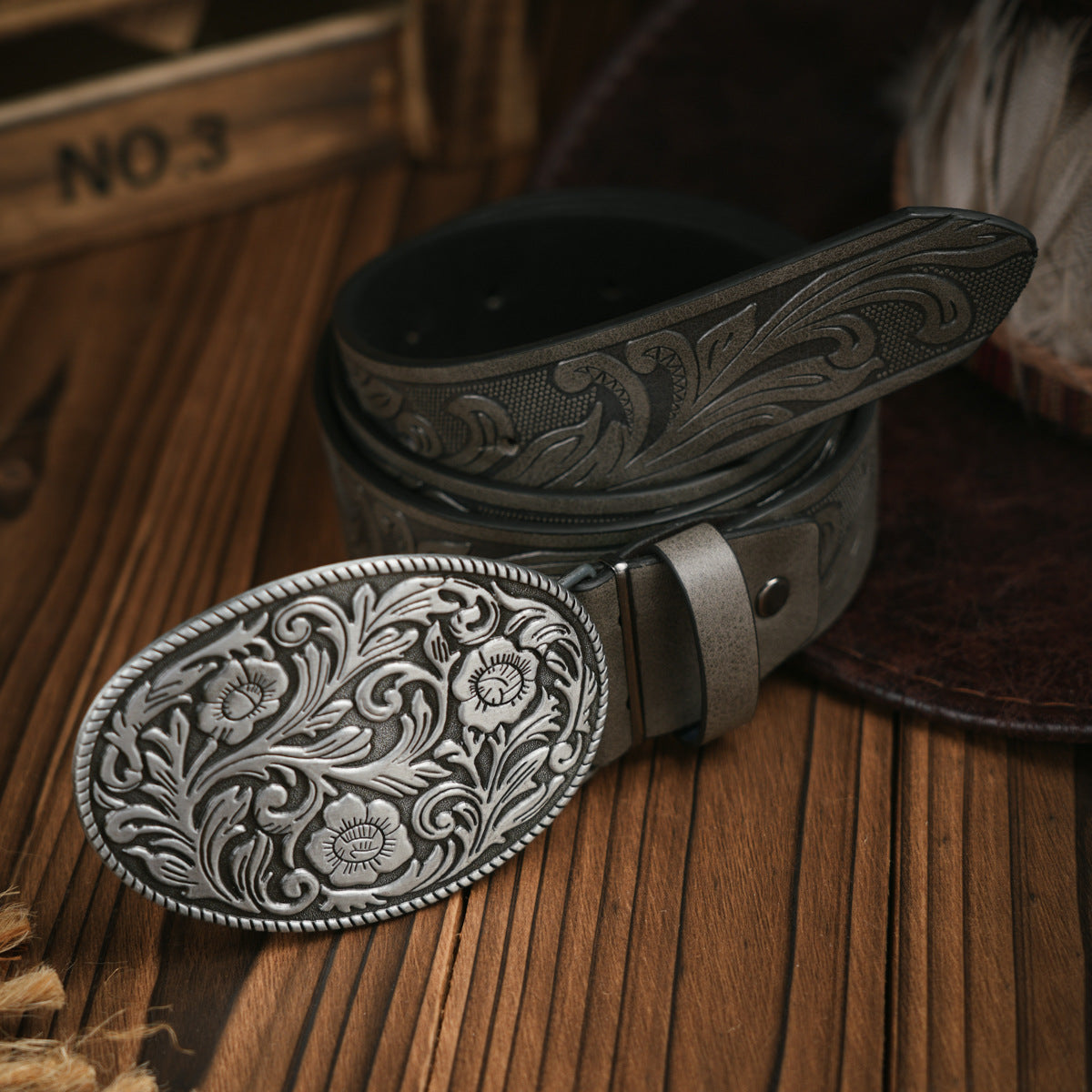 Men's Classic Western Belt - Durable Faux Leather Belt