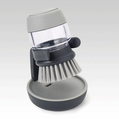 Easy grip dish brush with soap dispenser