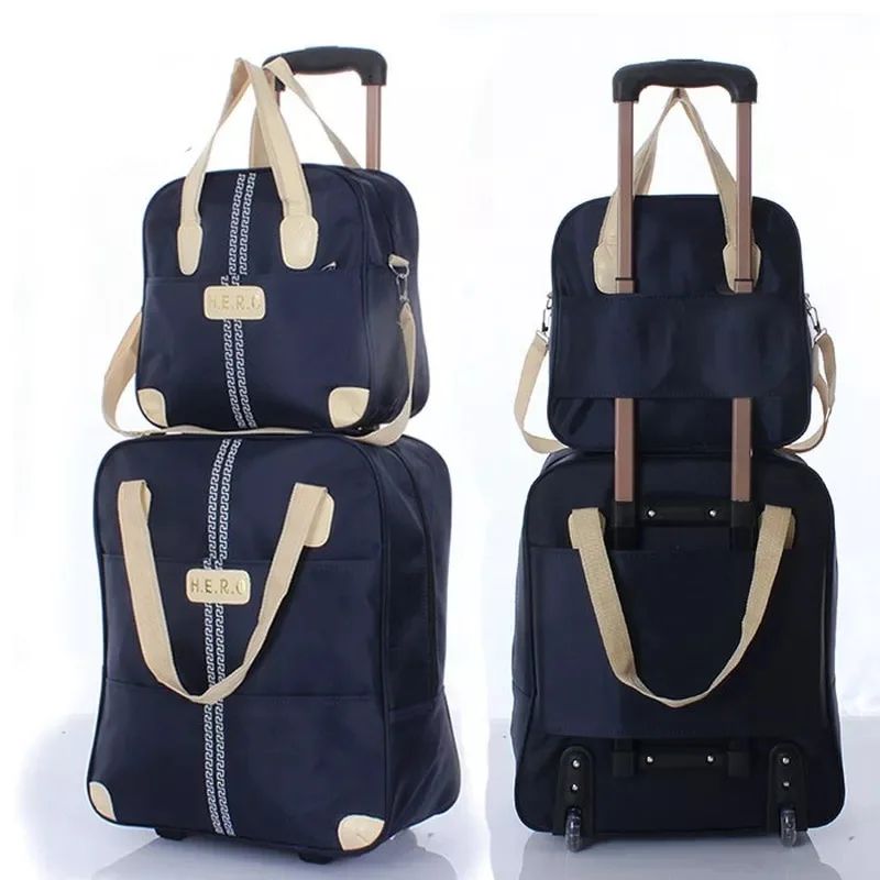 2 in 1 Rolling Luggage Travel Bag Set