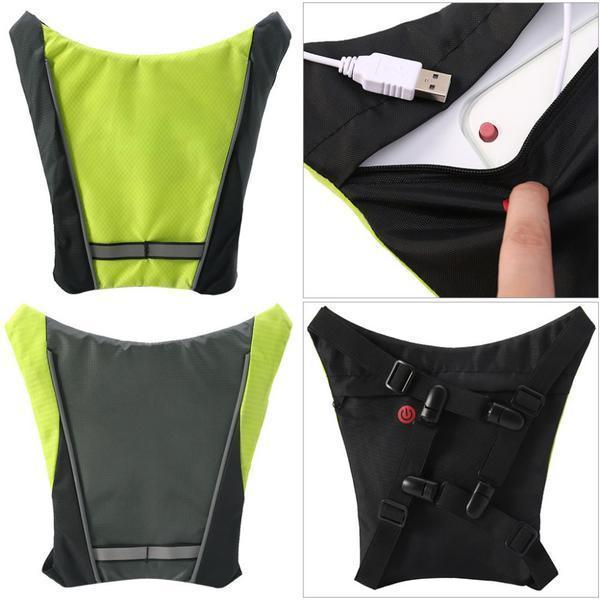 Visible Night Cycling LED Safety Vest Waterproof Reflective